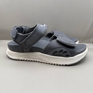 ONCAI Orthopedic Walking Sandals Womens US 7.5 Grey White Adjustable Straps